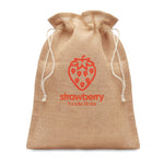 Branded Small jute gift bag 14 x 22 cm