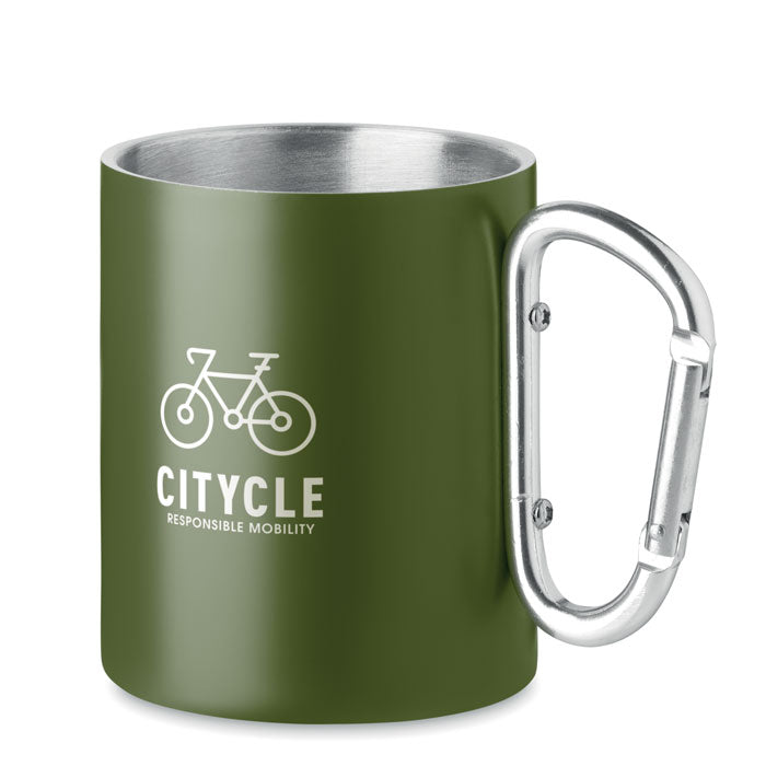 Branded Double wall metal mug 300 ml