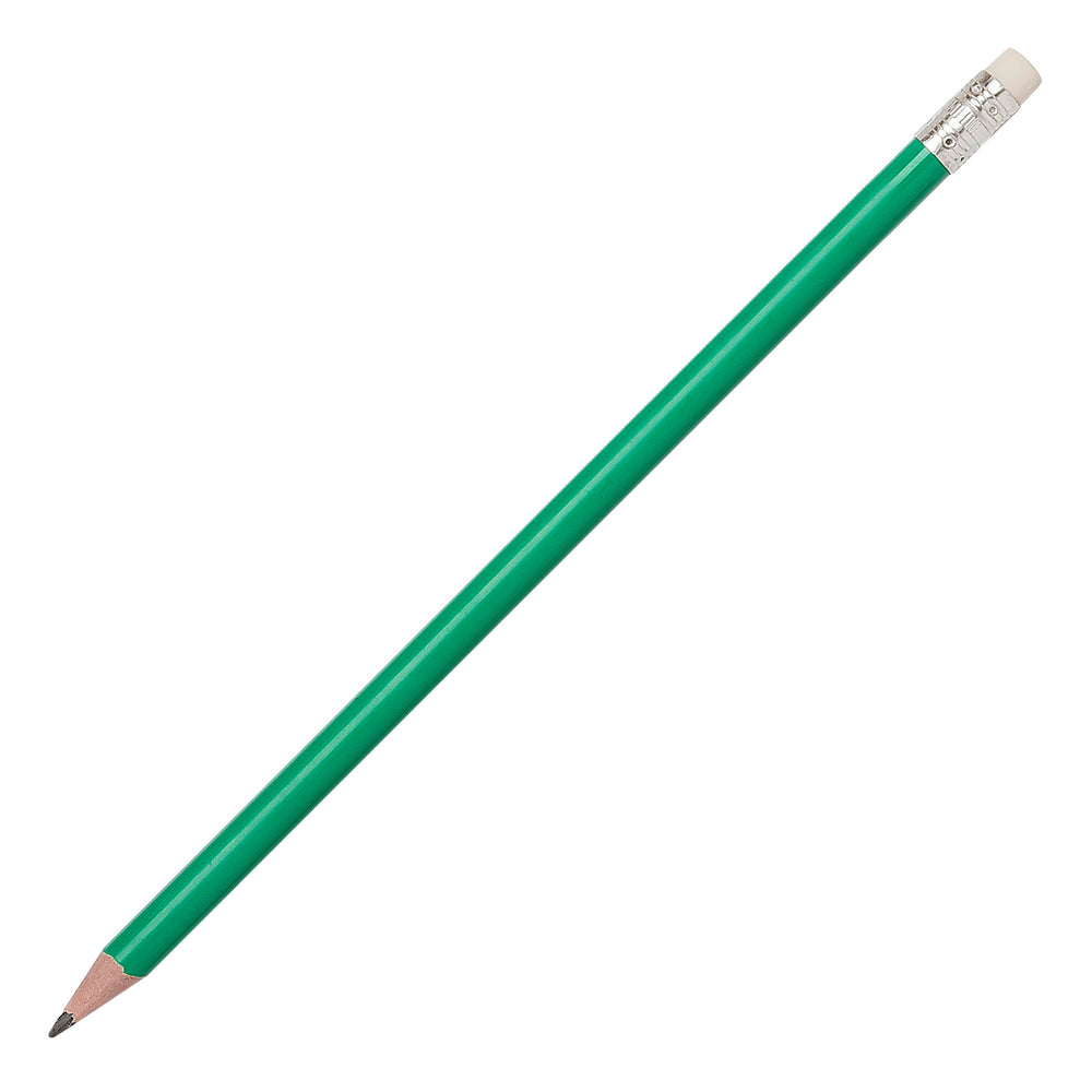Branded Recycled Plastic Pencil sharpened rubber tipped