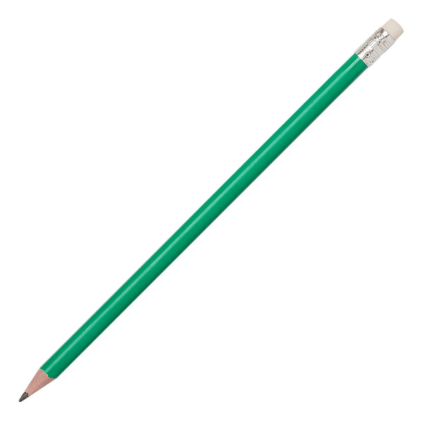 Branded Recycled Plastic Pencil sharpened rubber tipped