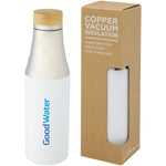Branded Hulan 540 ml copper vacuum insulated stainless steel bottle with bamboo lid