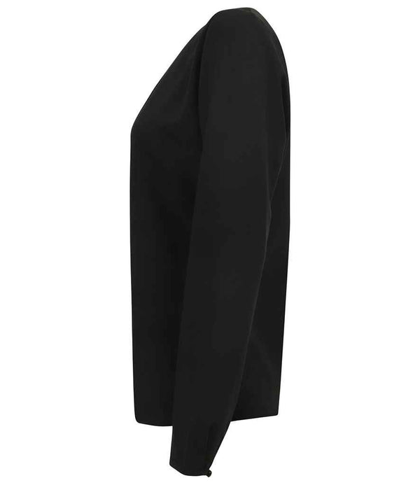 Branded Henbury Ladies Pleat Front Long Sleeve Blouse
