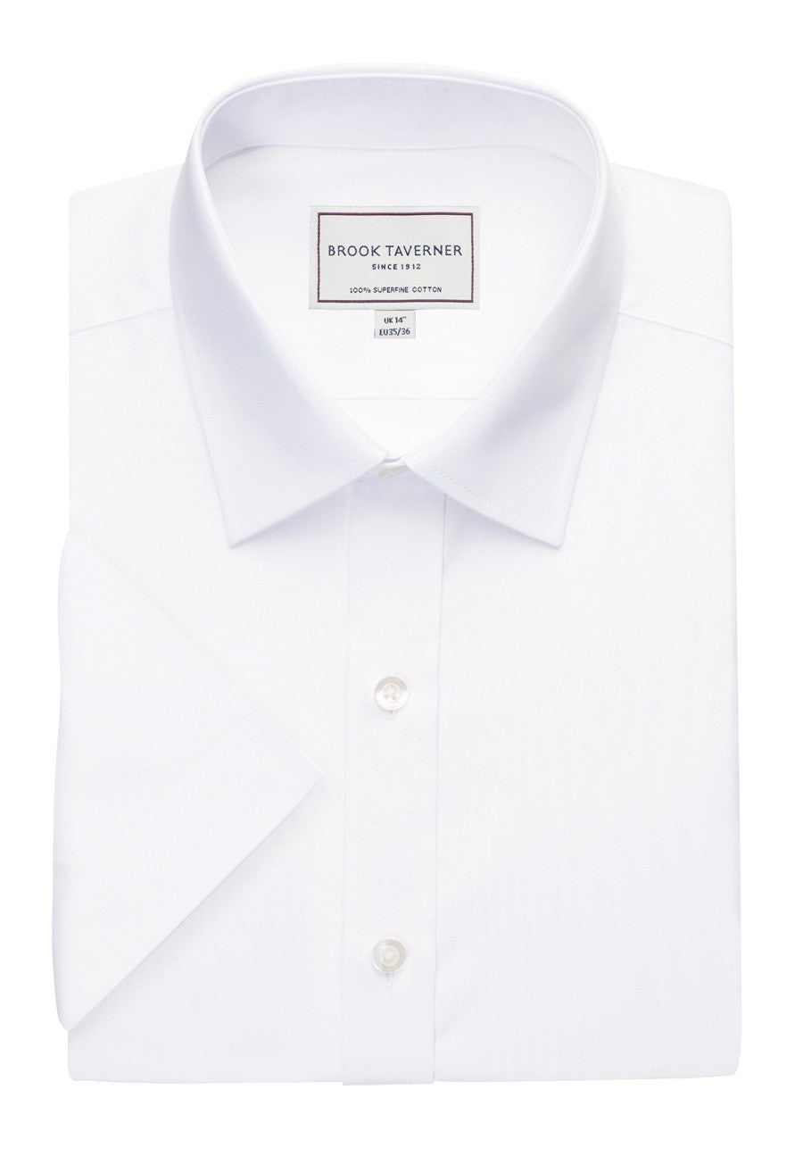 Branded Brook Taverner Milano S/S Slim Fit Non-Iron Shirt
