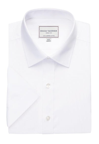 Branded Brook Taverner Milano S/S Slim Fit Non-Iron Shirt