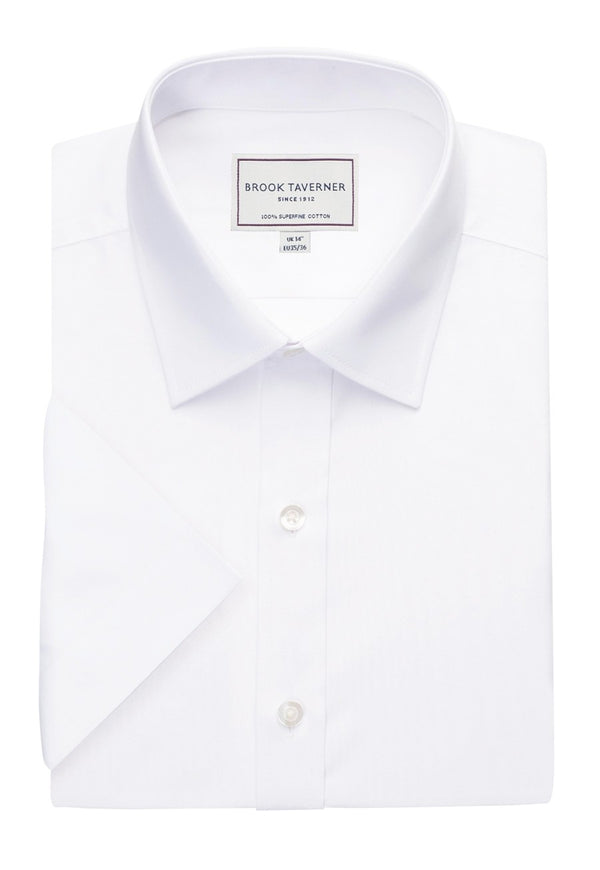 Branded Brook Taverner Milano S/S Slim Fit Non-Iron Shirt