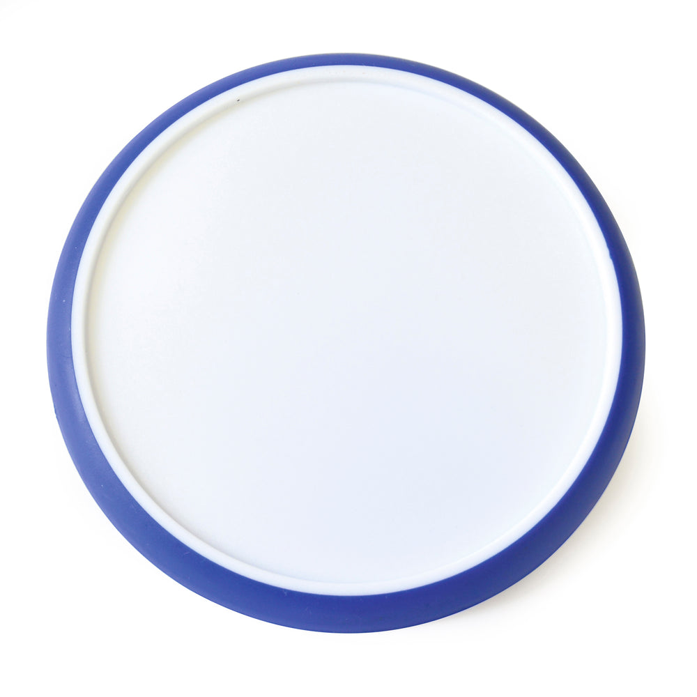 Branded Disk Coaster Round White plastic coaster with trim