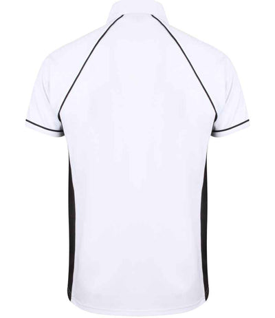 Finden + Hales Performance Piped Polo Shirt White/Black/Black