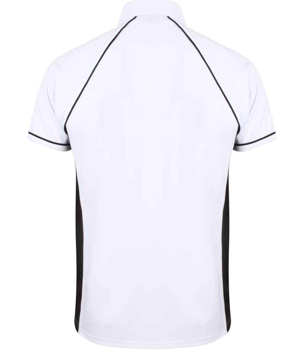 Finden + Hales Performance Piped Polo Shirt White/Black/Black