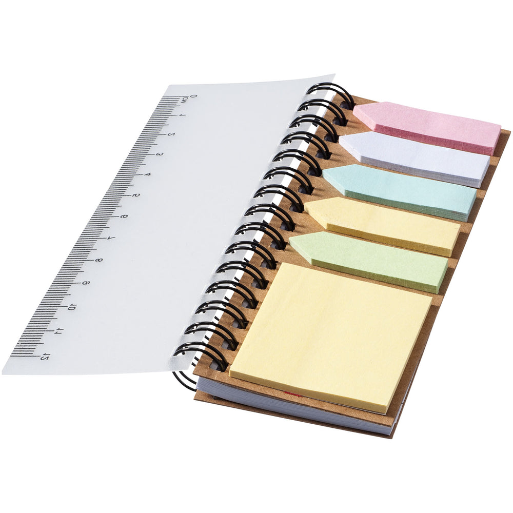 Spinner spiral notebook with coloured sticky notes