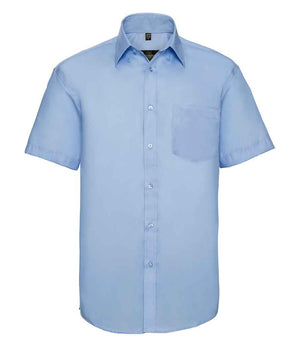 Russell Collection Short Sleeve Ultimate Non-Iron Shirt Bright Sky