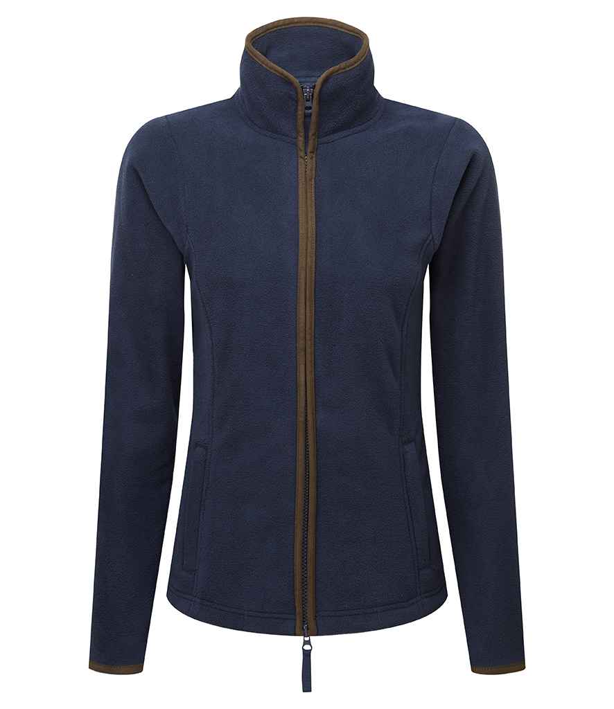 Premier Ladies Artisan Fleece Jacket Navy/Brown