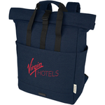 Branded Joey 15” GRS recycled canvas rolltop laptop backpack 15L