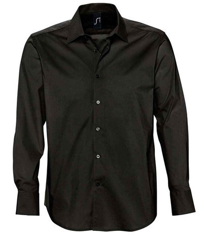 SOL'S Brighton Long Sleeve Fitted Shirt Black