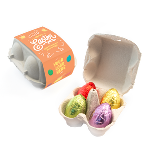 Egg Box with Hollow Chocolate Eggs x4 Bespoke