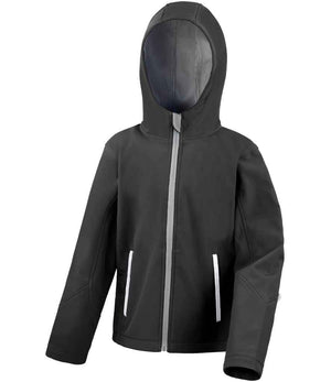 Result Core Kids TX Performance Hooded Soft Shell Jacket Black/Grey