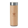 Branded Double wall bamboo flask with tea infuser 400ml