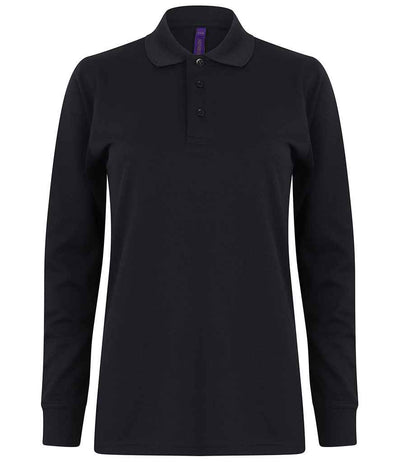 Henbury Unisex Long Sleeve Coolplus® Piqué Polo Shirt
