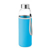 Glass bottle in pouch 500ml Turquoise