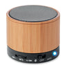 Branded Round Bamboo wireless speaker