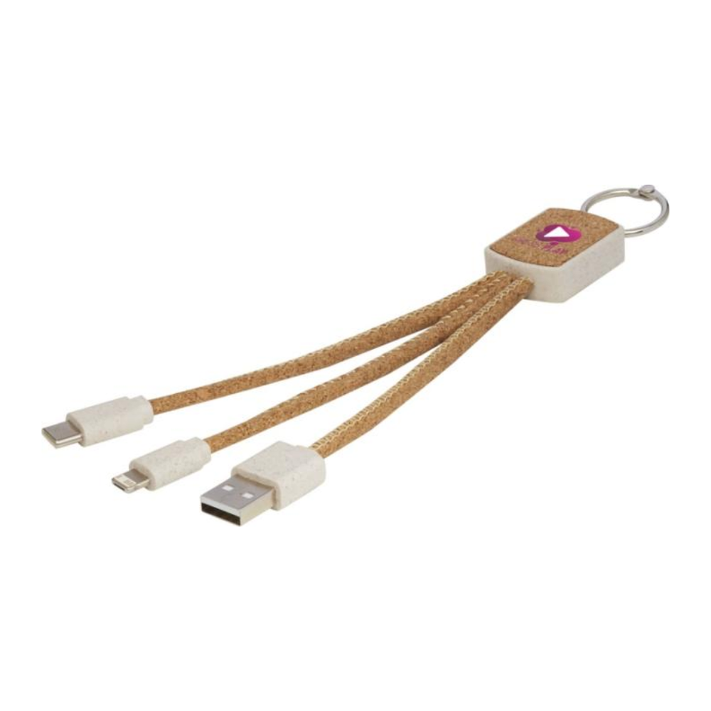 Bates wheat straw and cork 3-in-1 charging cable