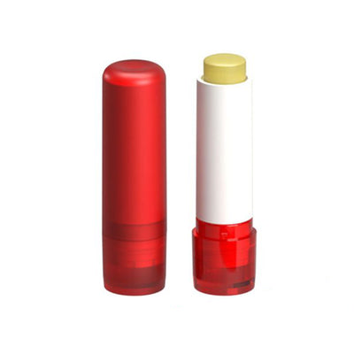 Lip Balm Stick Red Frosted Container & Cap 4.6g UK Printed
