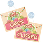 Open & Closed Laminated Card Sign with Suction Cup