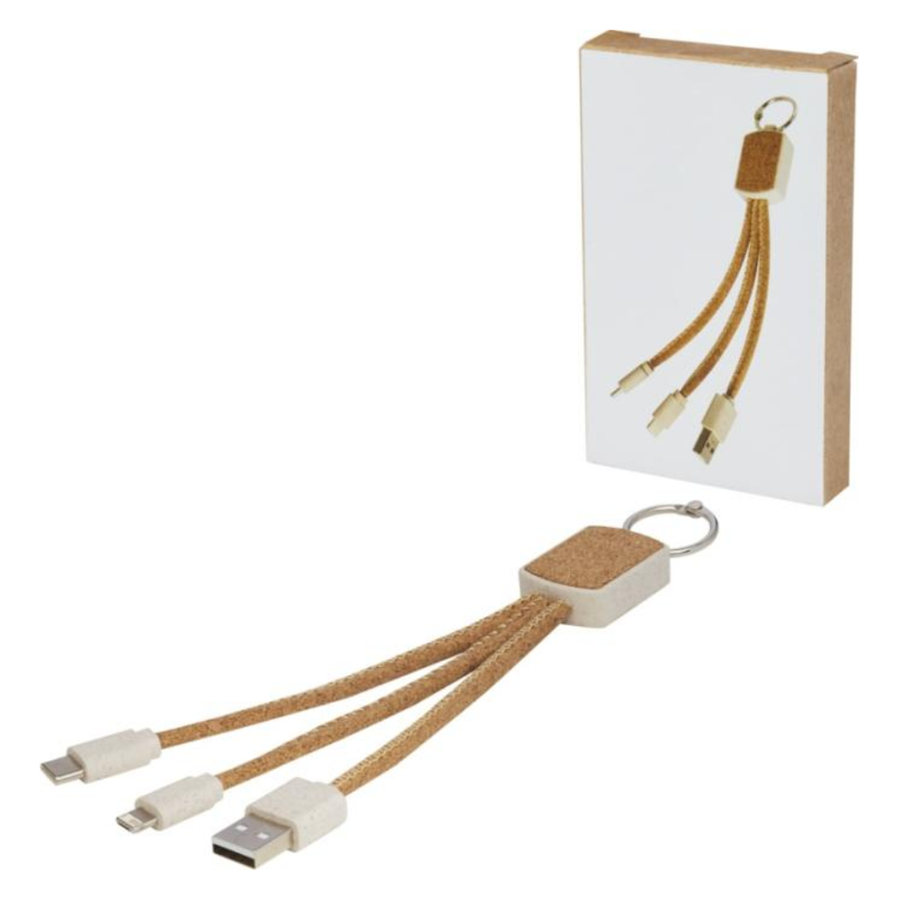 Bates wheat straw and cork 3-in-1 charging cable