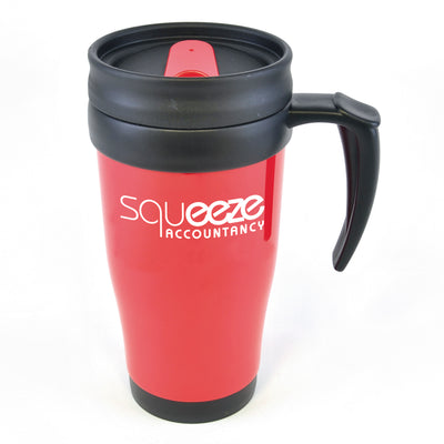 Branded Polo Plus 400 ml Plastic Solid Coloured Travel Mug