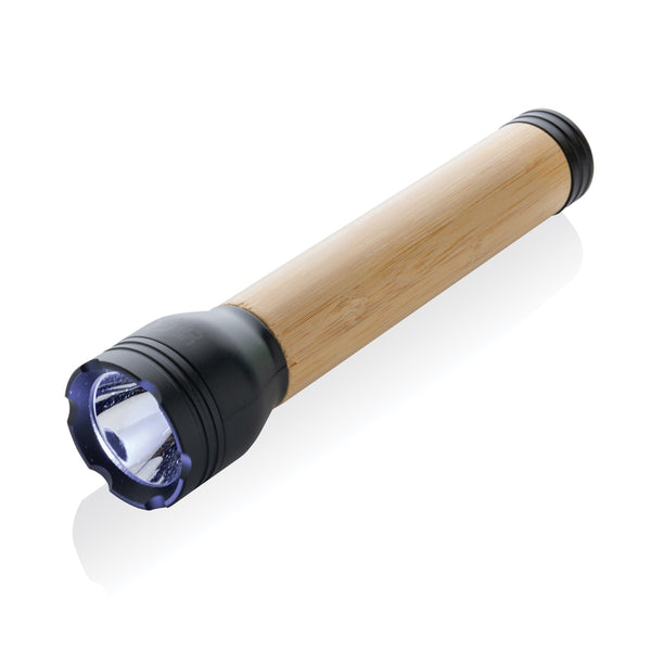 Branded Lucid 5W RCS certified recycled plastic & bamboo torch
