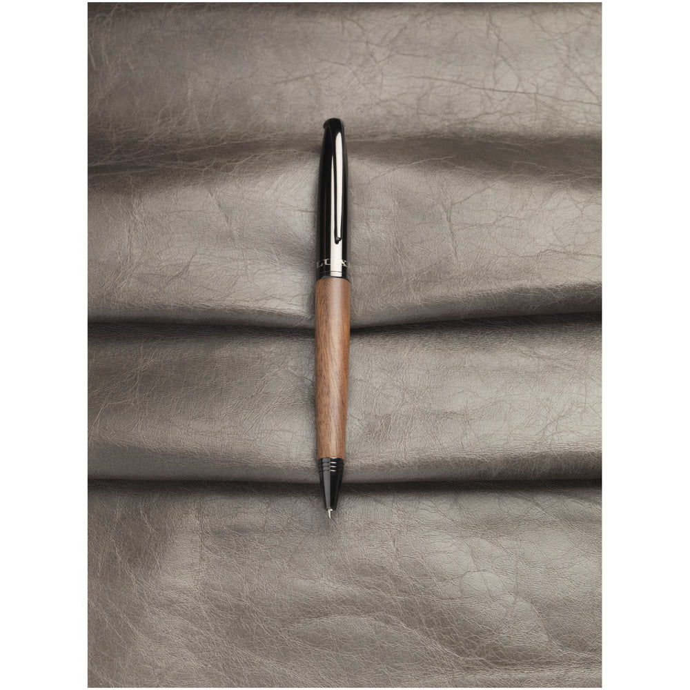 Branded Loure wood barrel ballpoint pen