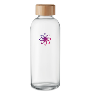 Glass bottle 650ml, bamboo lid