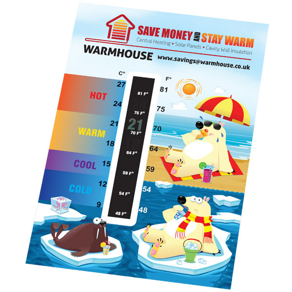 Temperature Gauge Card with Magnet and Adhesive Pad