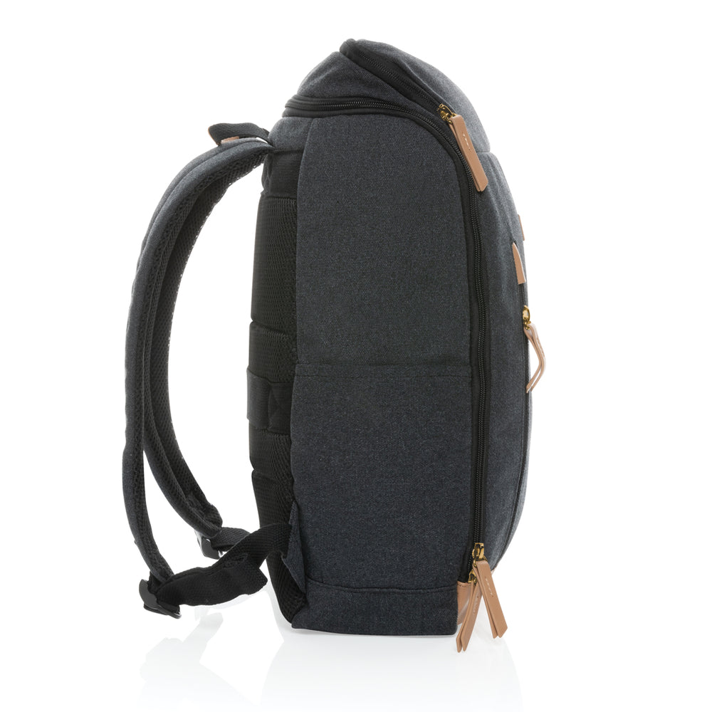 Branded Impact AWARE™ 16 oz. recycled canvas 15" laptop backpack