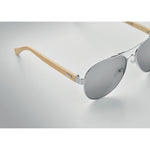 Branded Bamboo sunglasses in pouch