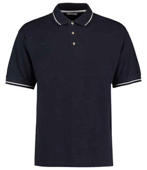 Kustom Kit St Mellion Tipped Cotton Piqué Polo Shirt Navy/White