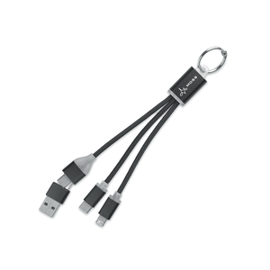 Metal 4-in-1 Charging Cable with Keyring