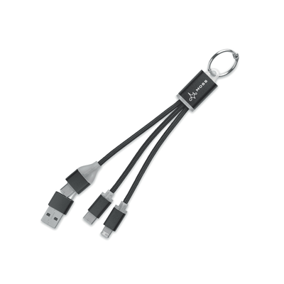 Metal 4-in-1 Charging Cable with Keyring