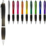 Nash ballpoint pen coloured barrel and black grip in all 10 colours, including; black, white, red, pink, orange, yellow, green, lime, blue and purple