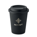 Branded Double wall tumbler PP 300 ml with drinking lid