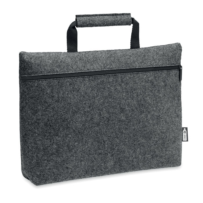 Branded RPET felt zippered laptop bag