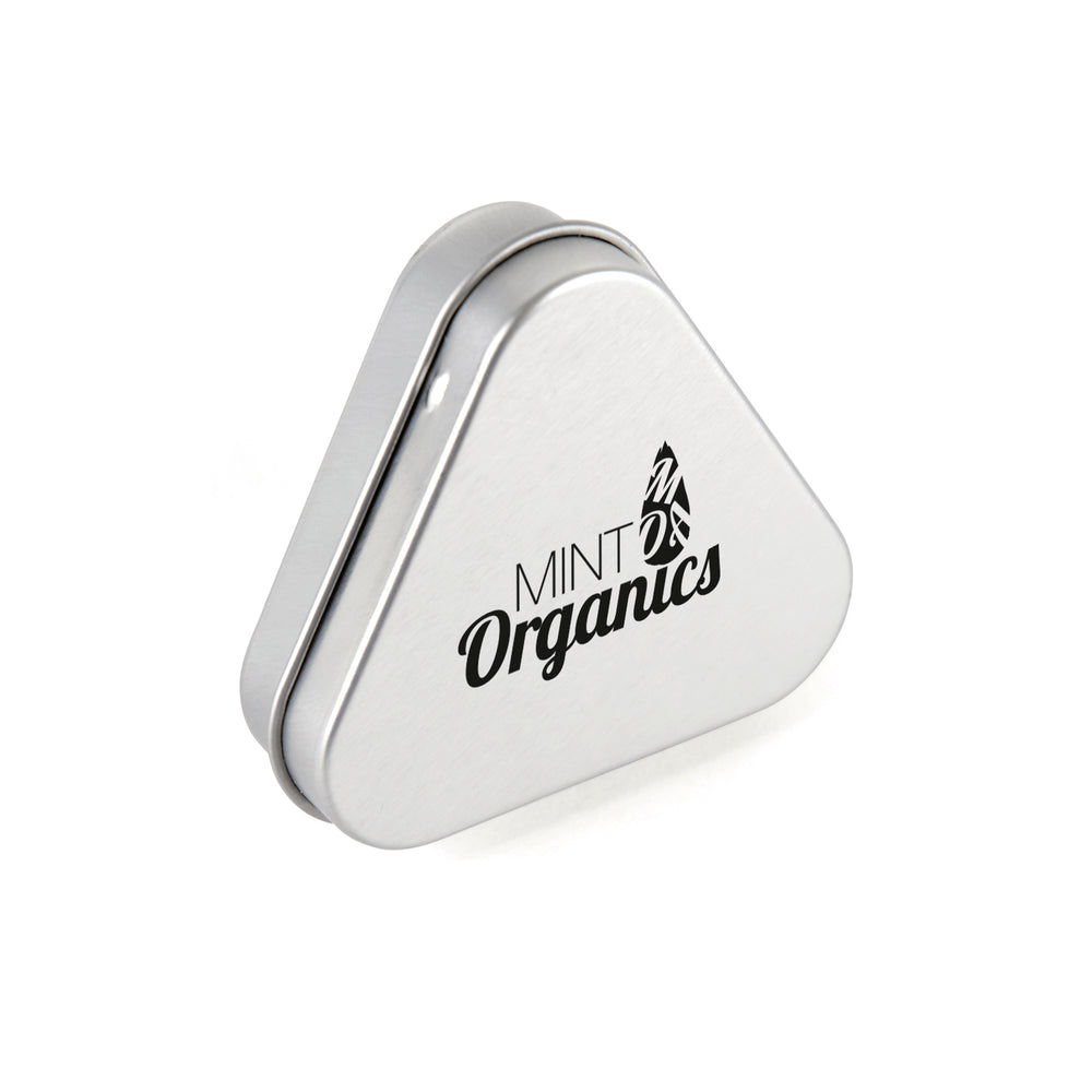 Branded Triangular metal mint tin - Approx 55 mints