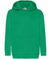 Fruit of the Loom Kids Classic Hooded Sweatshirt Kelly Green