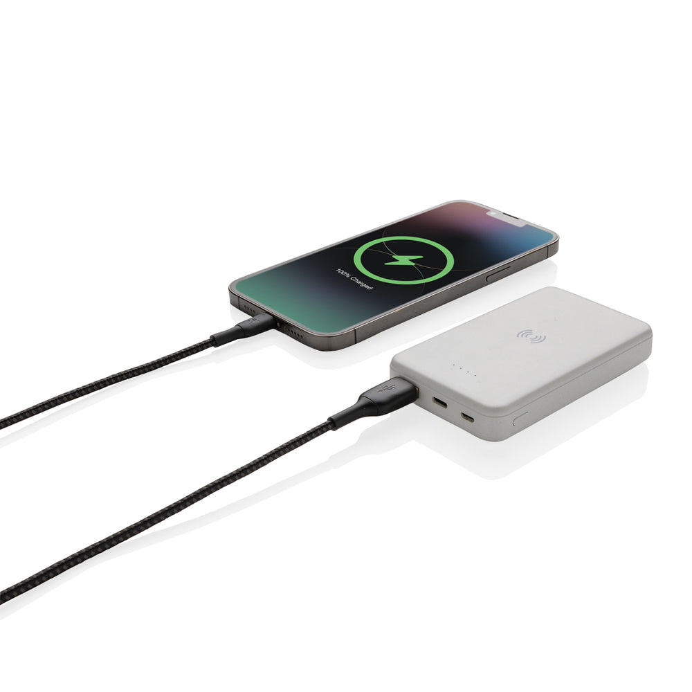 Branded RCS recycled plastic 5.000 mAh 5W wireless powerbank