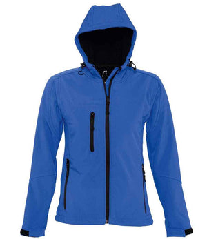 SOL'S Ladies Replay Hooded Soft Shell Jacket Royal Blue