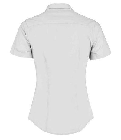Kustom Kit Ladies Short Sleeve Tailored Poplin Shirt White