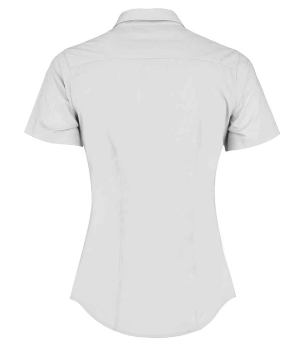 Kustom Kit Ladies Short Sleeve Tailored Poplin Shirt White