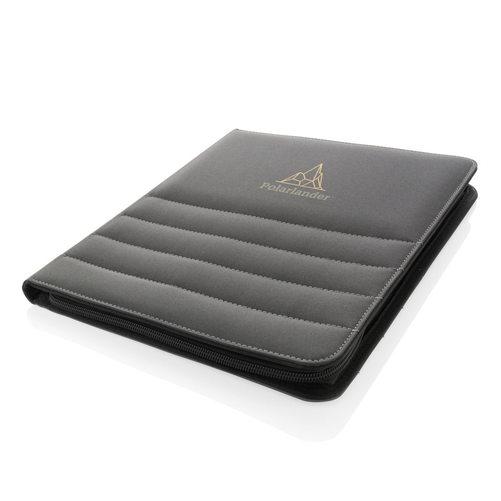 Branded Impact AWARE™ RPET A4 portfolio with zipper