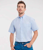 Russell Collection Short Sleeve Easy Care Oxford Shirt