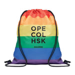 Branded Rainbow RPET drawstring bag