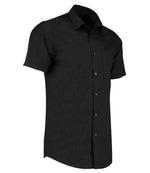 Kustom Kit Short Sleeve Tailored Poplin Shirt Black